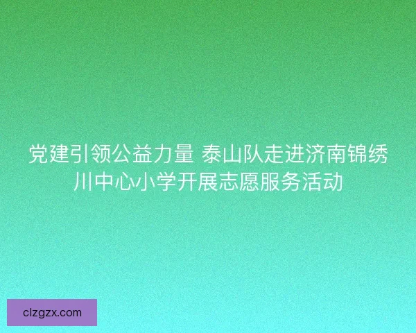 党建引领公益力量 泰山队走进济南锦绣川中心小学开展志愿服务活动