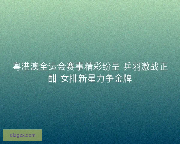 粤港澳全运会赛事精彩纷呈 乒羽激战正酣 女排新星力争金牌