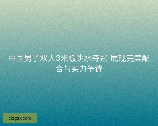中国男子双人3米板跳水夺冠 展现完美配合与实力争锋