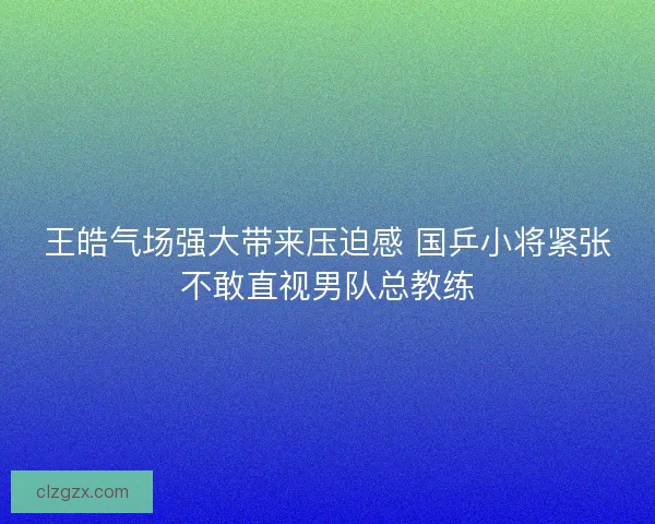 王皓气场强大带来压迫感 国乒小将紧张不敢直视男队总教练